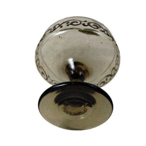 Vintage Libbey Brown Swirl 1970s Prado 2 Piece Champagne Goblets Dessert Bowls - Picture 6 of 16